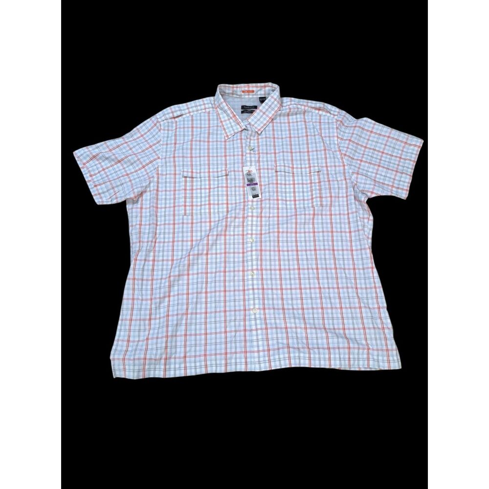 VanHeusen Men's XXL Moisture Wicking Plaid Multi Short Sleeve Shirt Vented UPF
